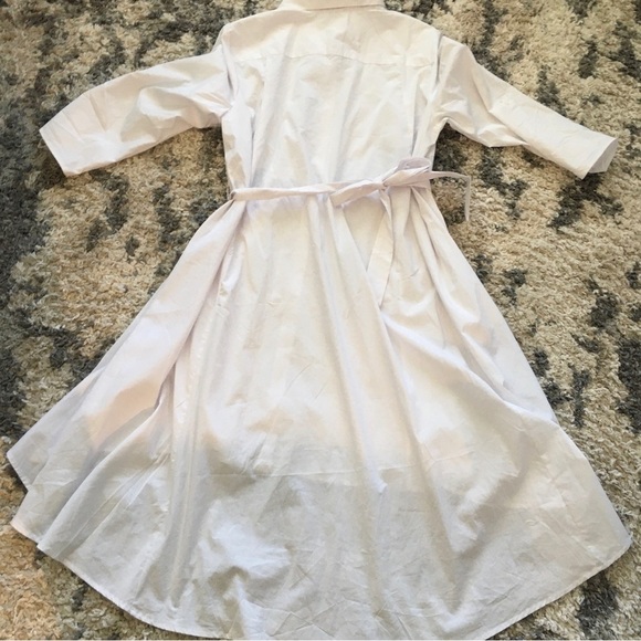 Elegant White Shirt Dress Size L - Picture 3 of 7